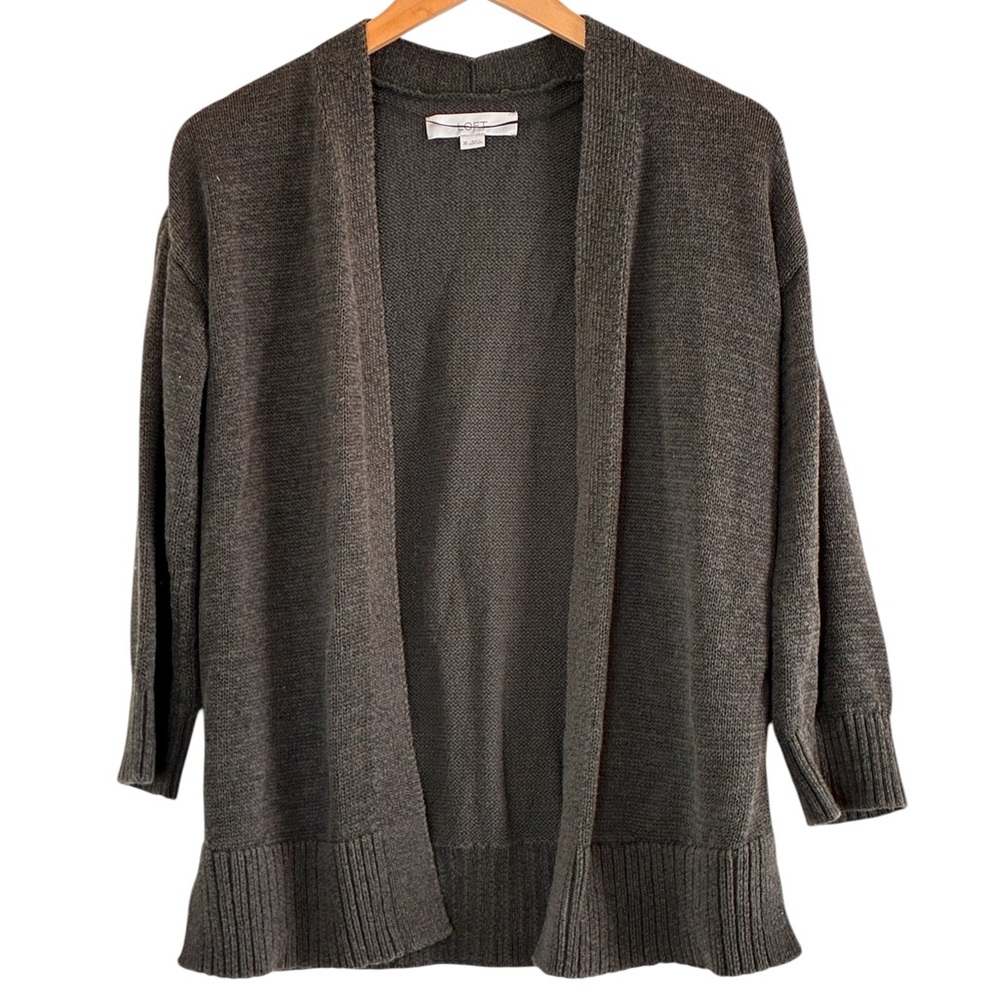 Loft | AnnTaylor NWOT Green knit soft cotton blend slouchy longline cardigan